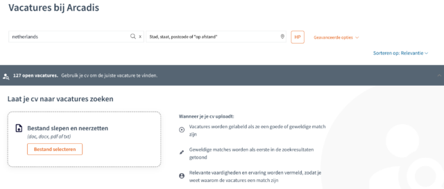 Alleen maar even je cv invoeren, en de werkenbij-site komt daarna zelf met de voor jou best passende vacatures. Mooi idee, maar werkt het ook al in de praktijk? Bas van de Haterd zag het bij Arcadis en is bepaald nog niet overtuigd.