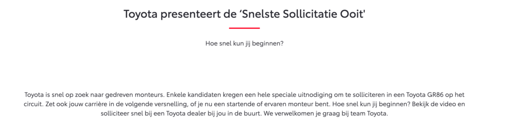 snelste sollicitatie ooit